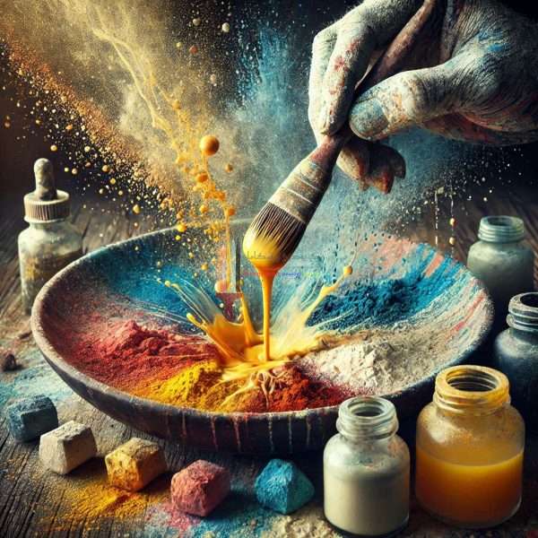 رنگ پودری را با چی مخلوط کنیم؟